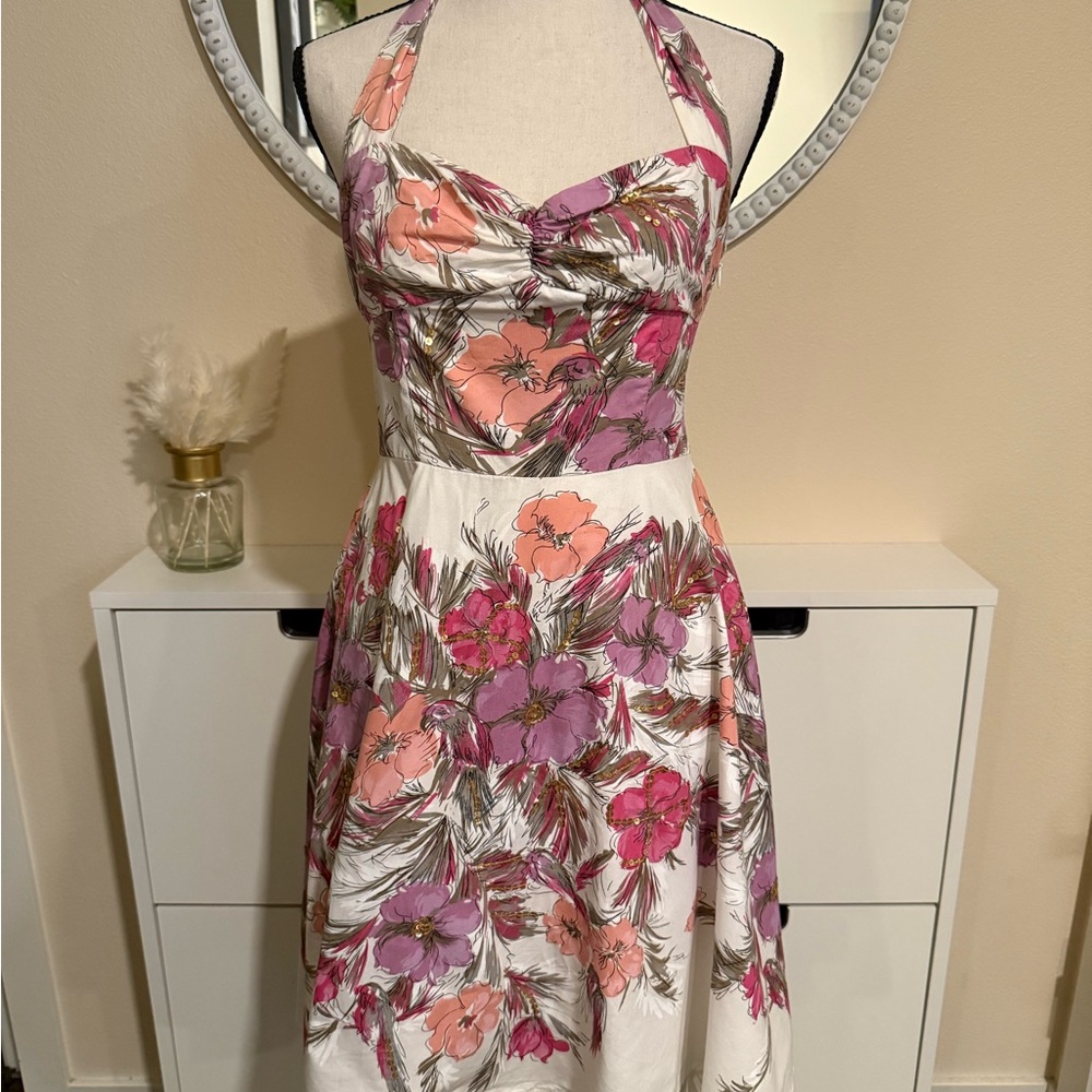 Guess Pink and Orange Halter Sundress